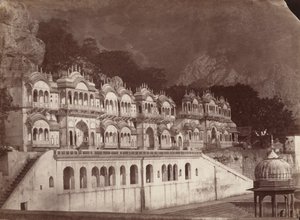 De tempels van de koning, Ulwar, jaren 1860 (foto) door Louis Rousselet
