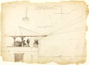 Zonder titel (perspectieftekening) door Louis Schaettle