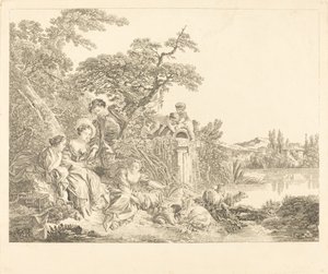 De Geschenken van de Herder door Louis Simon Lempereur after François Boucher