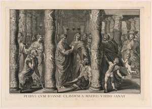 De Genezing van de Lamme Man bij de Mooie Poort van de Tempel door Louis Sommereau