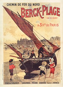 Chemins de fer du Nord. Berck-Plage, ca. 1910 door Louis Tauzin