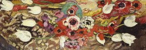 Anemonen en Witte Tulpen door Louis Valtat
