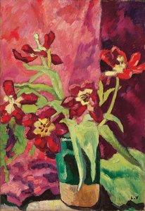 Vaas, Rode Tulpen door Louis Valtat