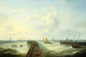 Vissersboten bij een Steiger in Oostende