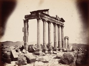 Mausoleum aan het westelijke einde van de colonnade, Palmyra, 1864 (foto)