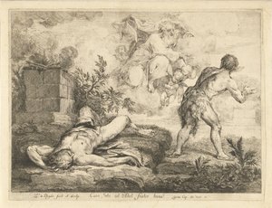 God roept Kaïn ter verantwoording nadat hij Abel heeft gedood door Louis de Deyster