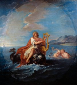 Arion speelt lier. Arion van Methymne is een Griekse dichter uit de 7e eeuw v.Chr. door Louis de Silvestre