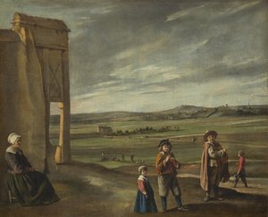 Landschap met Boeren, ca. 1640 door Louis le Nain