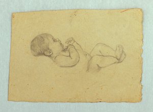 Studie van een baby door Louise Howland King Cox