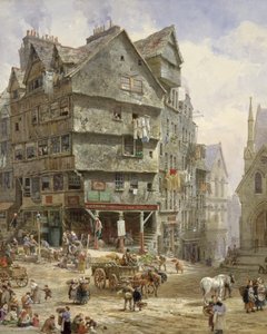 De High Street vanaf de West Bow, Edinburgh door Louise Ingram Rayner