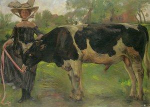 De Schilder Charlotte Berend Met Een Stier