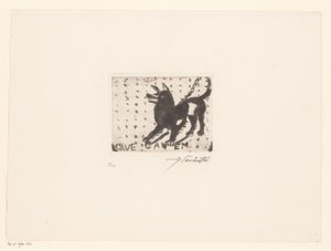 Blaffende hond door Lovis Corinth (signed by artist)