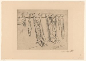 Geslachte varkens door Lovis Corinth (signed by artist)