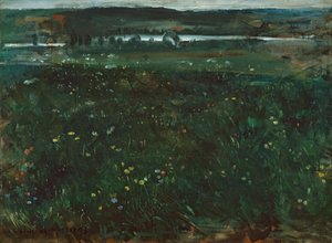 Bij Unterschäftlarn aan de Isar door Lovis Corinth