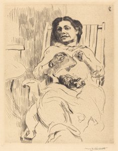 Vrouw met naaiwerk, 1912 door Lovis Corinth