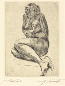 Kauernder weiblicher akt, 1914 door Lovis Corinth