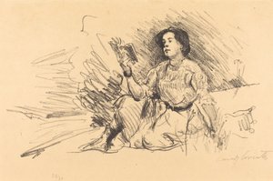 Lezend Meisje door Lovis Corinth