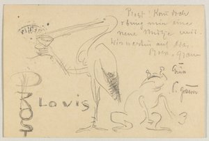 Lovis Corinth aan Carl Strathmann: Postkaart, Poststempel 20. September 1906 door Lovis Corinth