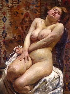 Nana, vrouwelijk naakt door Lovis Corinth