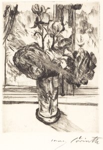 Rosen in einem Wasserglas, 1916 door Lovis Corinth