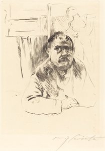 Zelfportret in een bontjas, 1913 door Lovis Corinth