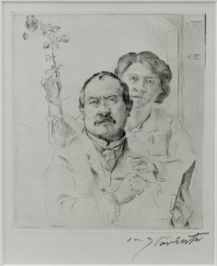 Zelfportret met zijn vrouw Charlotte Berend-Corinth door Lovis Corinth