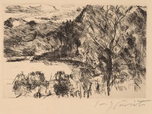 Walchensee met Jochberg door Lovis Corinth