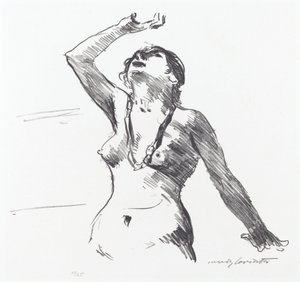 Vrouwelijk Naakt Verdedigt Zichzelf door Lovis Corinth