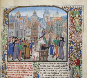 Executie van Guillaume Sanche IV de Pommiers, burggraaf van Fronsac in Bordeaux in 1375, ca 1470-1475