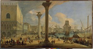 De Molo en het Dogepaleis (Venetië, Italië)