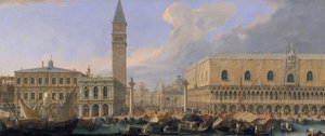 De Molo, Venetië, vanaf het Bacino di San Marco door Luca Carlevaris