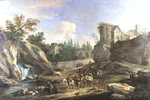 Reizigers in de Campagna door Luca Carlevaris