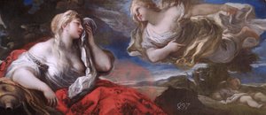 Hagar en Ismaël in de woestijn door Luca Giordano