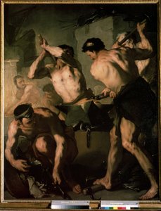 De smidse van Vulcanus door Luca Giordano
