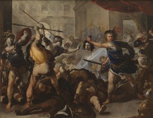 Perseus verandert Phineas en zijn volgelingen in steen, begin 1680s