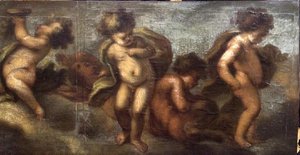 Putti die zich vermaken (detail)