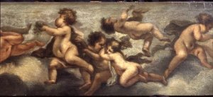 Putti aan het spelen (rechter detail)