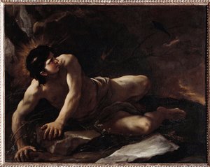 De Verleiding van Sint Benedictus door Luca Giordano