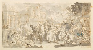 Verleiding van Mordechai () door Luca Giordano