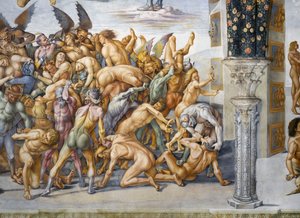 Verdoemden in de hel, uit het Laatste Oordeel fresco cyclus door Luca Signorelli