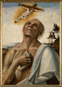 Saint Jerome penitent en extase - Saint Jerome penitentin extase ... door Luca Signorelli