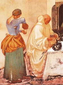 Verhalen van Sint Benedictus, fresco, Klooster van Sint Benedictus, Abdij van Monte Oliveto Maggiore