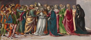 Het huwelijk van de Maagd, ca. 1490-1491 door Luca Signorelli