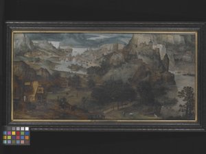 Landschap met de vlucht naar Egypte door Lucas (circle of) Gassel