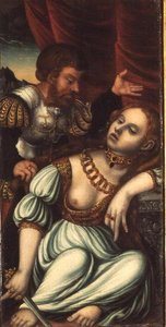 Tarquin en Lucretia door Lucas (studio of) Cranach