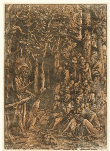 Johannes de Doper predikt tot de mensen door Lucas Cranach