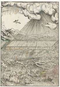 Zondvloed en ark van Noach door Lucas Cranach