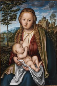 De Maagd die het Kind voedt door Lucas Cranach