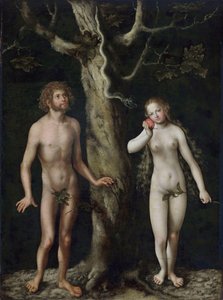 Adam en Eva door Lucas Cranach the Elder