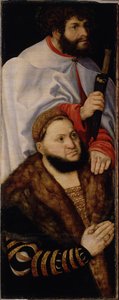 Altaarstuk van de Maagd, of zogenaamd Prinsenaltaarstuk [linkervleugel] door Lucas Cranach the Elder